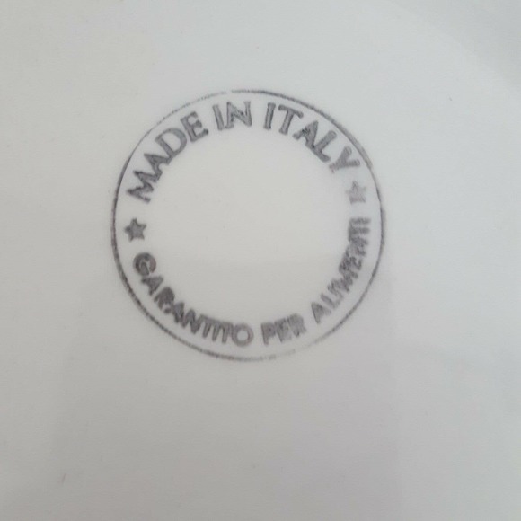 Garantito per Alimenti Vintage Pasta Serving Bowl Green White Hand Painted - Picture 11 of 16